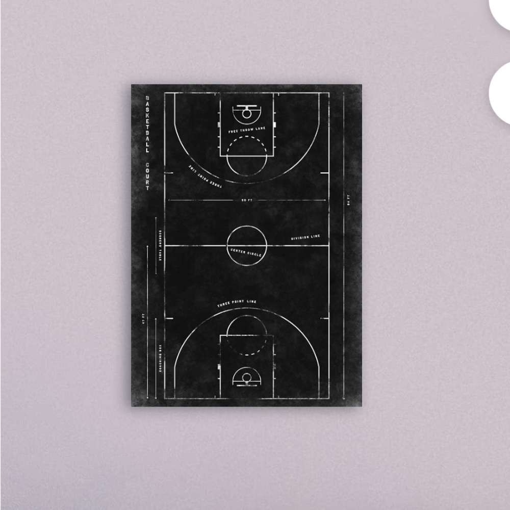 Displate Basketball Court Metal  Poster.  Size L (26.5” X 19”)